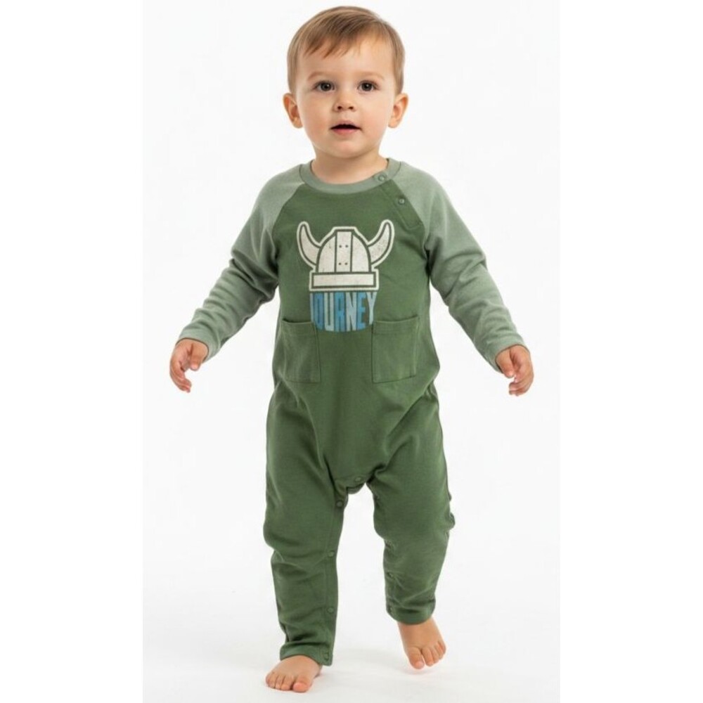 PEEK Toddler Boy's Jumper Long Sleeve 100% Cotton 18-24M Green 'Journey'
